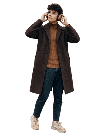 Brown Men’s Wool Overcoat